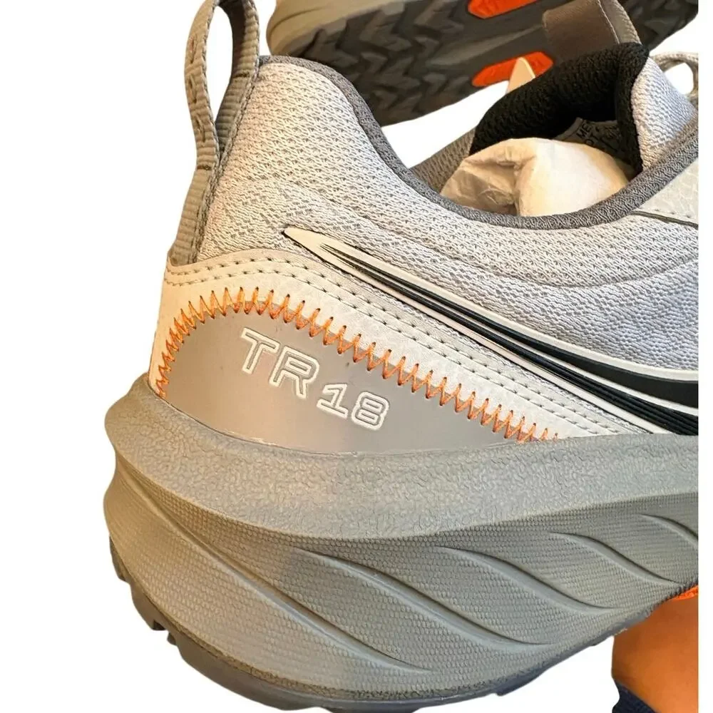 NWOT Men’s Saucony TR18 Trail Running Shoes Gray/Orange Size 9
